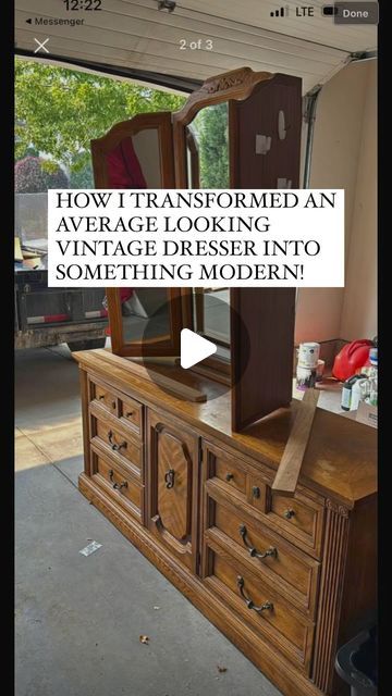 Abisha Laheeb | Vintage and Antique Furniture on Instagram: "From average looking vintage piece to a modern, clwan and fresh looking one! 
Hit that follow butt for more vintage makeovers! 
Questions? 
Comment below! 

#vintagemakeover #vintagefurniture #modernfurniture #flippingfurniture #furnitureflip #painteddresser #thecueatedattic #moderninterior #modernhomes" Vanity Dresser Ideas Bedroom, Diy Dresser Flip, Peel And Stick Furniture Makeover, Refurbishing Old Furniture, Dresser Before And After, Furniture Makeover Videos, Furniture Before And After, Redo Furniture Ideas, Dresser Painting Ideas Creative