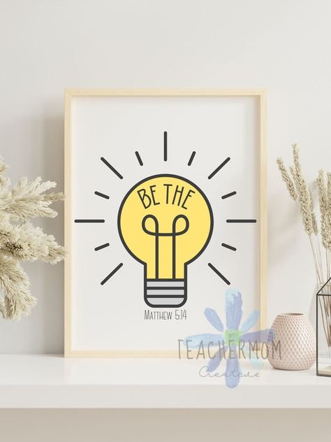 Be the Light Lightbulb Digital Files matthew 5:14 Bible Verse | Etsy Scripture Svg, Matthew 5, Be The Light, Shine Your Light, Decorating Themes, Let Your Light Shine, Light Of The World, Cricut Creations, Chalk Art