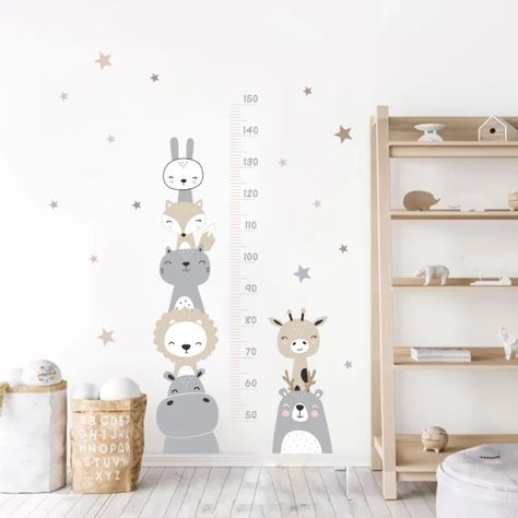 Cartoon Baby Height Measurement Lion Hippo Rainbow Wall Sticker Nursery Vinyl Wall Decals Kids Room Interior Home Decor Gifts _ - AliExpress Mobile Pvc Sheet, Height Measurement, Kids Room Wall Decals, Height Chart, Nursery Wall Stickers, Kids Interior Room, Removable Wall Decals, Kids Wall Decals, Childrens Room Decor