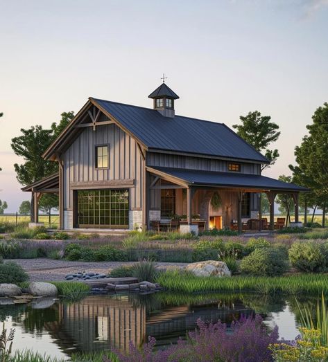 Hangar Homes, Storage Barn, England Cottage, New House Construction, Craftsman Interiors, New England Cottage, Small Barn House, Build My Own House, Backyard Barn