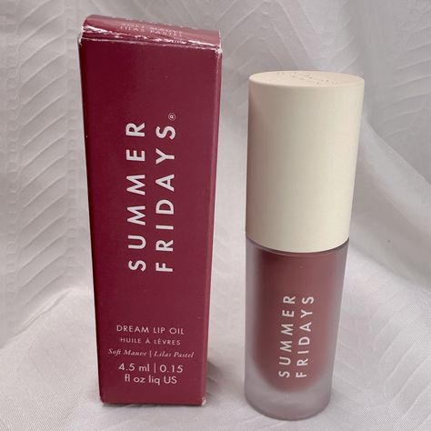 Summer Fridays - Dream Lip Oil For Moisturizing Sheer Coverage Soft Mauve New In Box. Unused. Tropic Ambassador, Kylie Jenner Makeup Collection, Sephora Wishlist, Summer Fridays Lip, Summer Friday, Kylie Lipstick, Kylie Makeup, Sephora Skin Care, Purple Lipstick