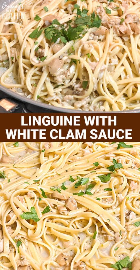 Linguine with White Clam Sauce Pasta With White Clam Sauce, Clam Pasta Recipe, Linguine With White Clam Sauce, Pasta With Clam Sauce, Clam Sauce Recipe, Linguine And Clams, Clam Sauce Linguine, Seafood Linguine, Clam Pasta