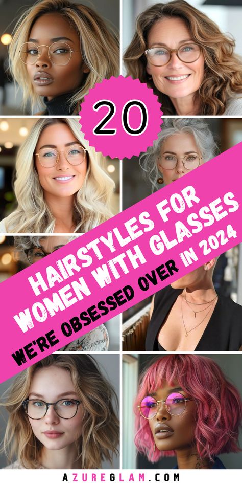 Find your perfect style with our 20 Hairstyles for Women with Glasses for 2024. This selection of hairstyles for women with glasses includes everything from short, playful cuts to medium styles with bangs and long, curly locks. Ideal for enhancing your frames and highlighting your features, these hairstyles are designed to suit various face shapes and preferences. Best Haircuts With Glasses, Updo With Glasses Hairstyles, Haircuts For Round Faces And Glasses, Shaggy Hair With Glasses, Medium Length Haircut With Glasses, Bangs And Glasses Round Face, Hairstyles With Glasses Medium, Long Hair With Bangs And Glasses, Hairstyles For People With Glasses