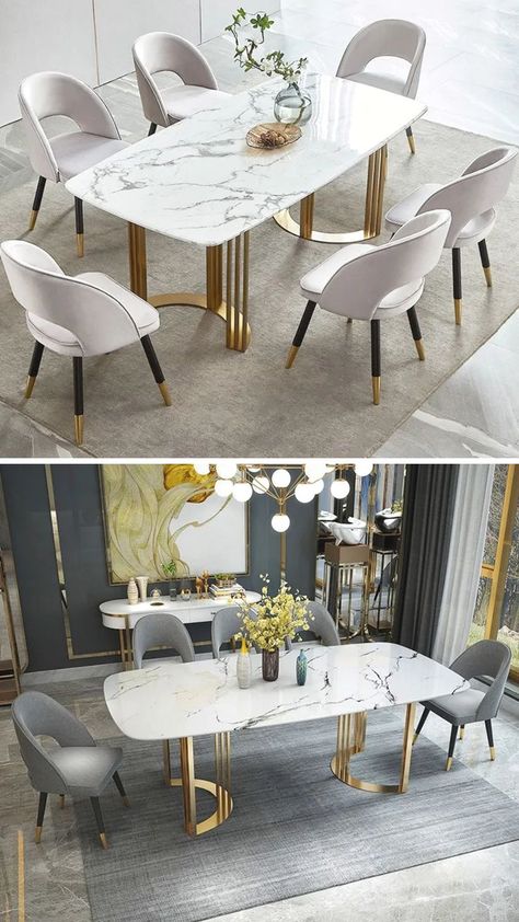 Marble dining table set