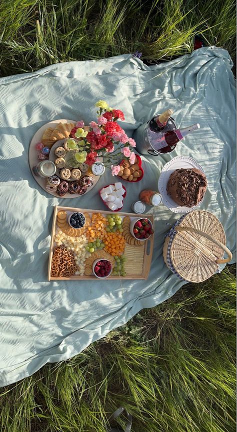 Romantic Picnic Food, Evening Picnic, Girls Picnic, Breakfast Picnic, Night Picnic, Romantic Breakfast, Food Flowers, Aesthetic Picnic, Picnic Inspiration