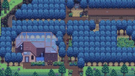 Train Station? Oh you mean my Oak Resin Farm! - 216 Tapped Oak Trees, Summer 10, Year 1.: StardewValley Stardew Valley Train Station, Stardew Valley Layout, Farm Layout, Gamer Boy, Oak Trees, Tree Farm, Year 1, Stardew Valley, Tree Farms