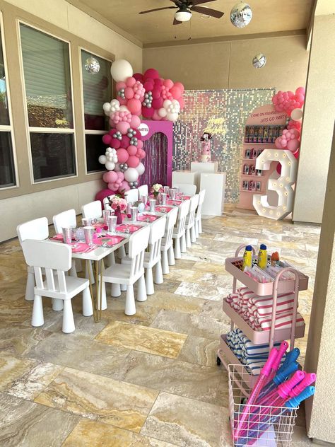 Barbie Birthday Party Ideas | Photo 1 of 12 | Catch My Party House Pool Party, Barbie Birthday Party Ideas, Dream House Pool, Barbie Pool Party, Third Birthday Girl, Barbie Party Decorations, Birthday Barbie, Birthday Decorations At Home, Barbie Theme Party