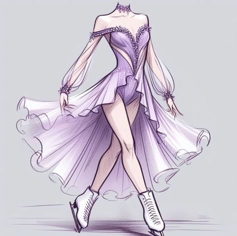 Skaters Dress, Manga Outfits, Designer Charms, Figure Skating Competition Dresses, Princess Design, Dance Attire, Figure Skating Costumes, Ice Skating Dresses, Clothing Design Sketches