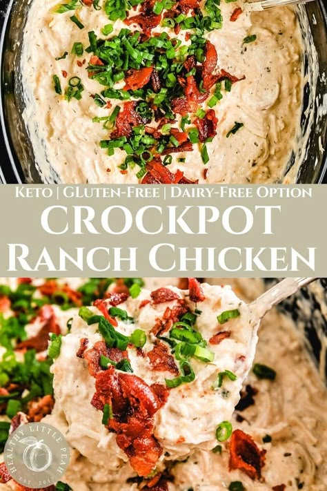 Crockpot Dairy Free, Crockpot Ranch Chicken, Ranch Chicken Crockpot, Gluten Free Dairy Free Dinner, Gluten Free Crock Pot Recipes, Ranch Mix, Peach Recipes, Gluten Free Kids, Dairy Free Cream