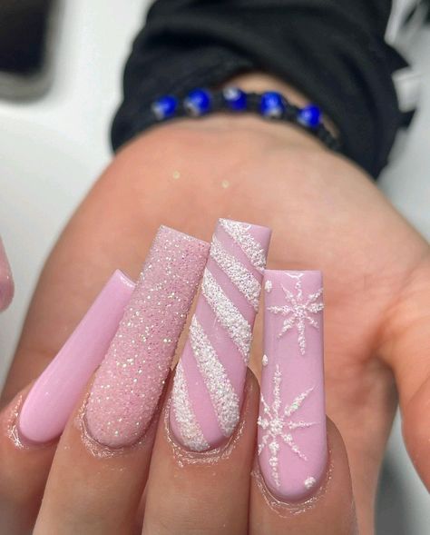 Christmas Nail Designs Acrylic, Winter Nails Acrylic, French Tip Acrylic Nails, Work Nails, Classy Acrylic Nails, Short Square Acrylic Nails, Long Acrylic Nails Coffin, Christmas Nails Acrylic, Long Square Acrylic Nails