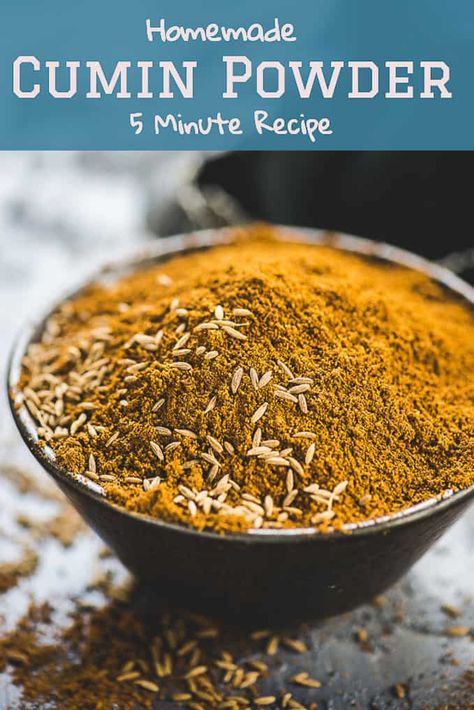 Cumin Powder or ground cumin (also known as Jeera Powder) is made by powdering dry roasted cumin seeds in a grinder. This homemade powder might appear ordinary but it has the magical powers to completely change the taste of a drink or a dish. Here is how to make Cumin powder at home. #Cumin #Powder #Spice #Mix #Homemade #Indian via @WhiskAffair 5 Minute Meals, Magical Powers, Cumin Seeds, Spices And Herbs, Indian Spices, Middle Eastern Recipes, Detox Recipes, Okra, A Drink