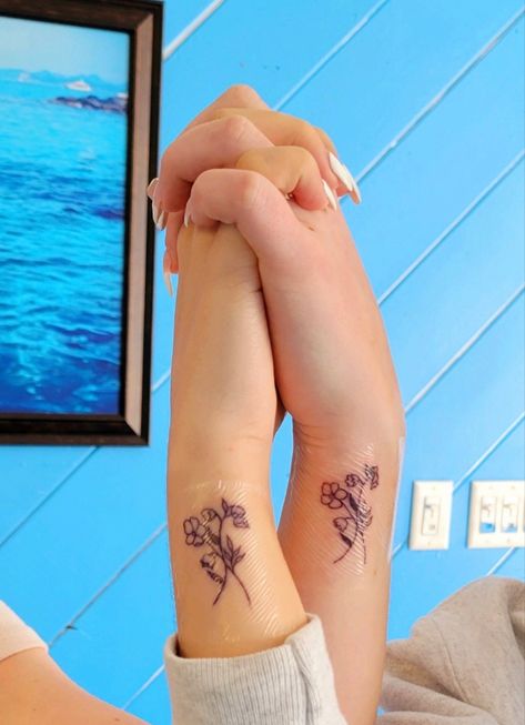 Violet Tattoo Flower, Flower With Butterfly, Violet Tattoo, Bff Tattoos, Birth Flowers, Water Lilies, Flower Tattoos, Leaf Tattoos, Maple Leaf Tattoo