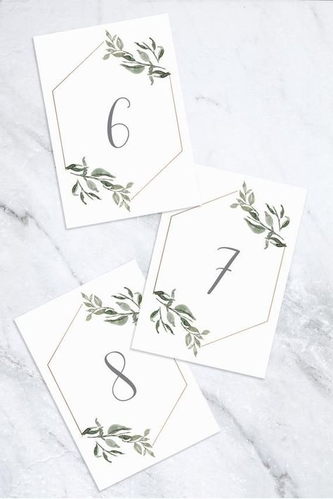 Greenery Eucalyptus Wedding Table Numbers, Printable Table Numbers, Wedding Table Decor, Wedding Table Eucalyptus, Eucalyptus Wedding Table, Modest Lace Wedding Dresses, Easy Origami Flower, Numbers Printable, Wedding Table Numbers Printable, Origami Wedding, Diy Wedding Table, Printable Table Numbers