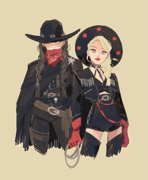 Kpop Doodles, Cowboy Anime, Dnd Design, Wild West Outfits, Loona Fanart, Cowboy Character Design, Western Goth, Webtoon Reference, Blood Hunter