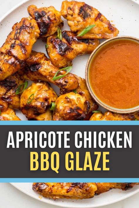 Make your 4th of July BBQ unforgettable with these special grilled chicken wings glazed with a delicious apricot sauce! This recipe is guaranteed to impress your guests, and is simple to make - all you need are four simple ingredients and a few minutes of your time. Get ready to wow your guests with an unforgettable grilled chicken glaze recipe that will tantalize their taste buds! Grilled Chicken Glaze, Chicken Glaze, Apricot Sauce, Perfect Meatloaf, Low Carb Chicken Casserole, Grilled Chicken Recipe, Dinner Recipes Healthy Family, 4th Of July Bbq, Quick Healthy Lunch