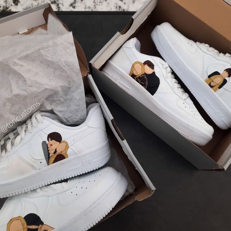 Couple Air Force 1, Air Force Couple, Custom Nike Air Force, Couple Design, Air Force 1 Custom, Carpentry Diy, Custom Nike, Custom Nikes, Shoes Collection