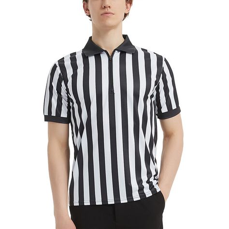 TOPTIE Sportwear Men's Pro-Style Referee Shirt with Quarter Zipper for Basketball Football Soccer Sale, Reviews. - Opentip Referee Shirts, Football And Basketball, 15th Birthday, Sports Bar, Black And White Stripes, Professional Look, Sport Football, Football Soccer, Sport Event