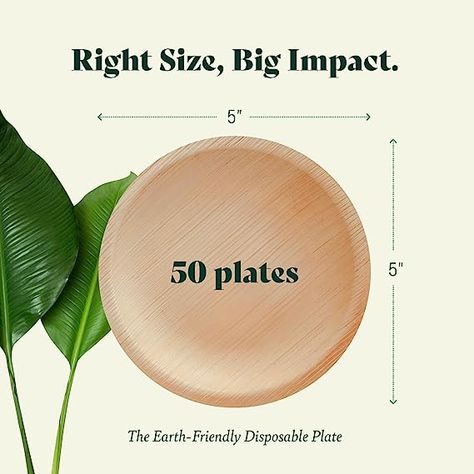 Round Palm Leaf 5" Plates 50-/Pack Compostable Plates, Palm Leaf Plates, Bamboo Plates, Leaf Plates, Disposable Plates, Post Instagram, Plates Set, Dessert Plates, Earth Friendly