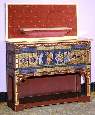 Buffet designed by William Burges for Cardiff Castle Mantle Surround, William Burges, Wales Cardiff, Cardiff Castle, Importance Of Art, Medieval Furniture, Medieval England, Mini Project, English Furniture