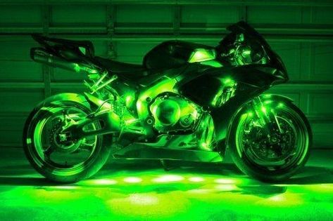 Green Motorcycle, Xe Ducati, Motorcycle Led Lighting, Motocross Love, Image Moto, Motorcross Bike, Мотоциклы Cafe Racers, Custom Street Bikes, Custom Sport Bikes