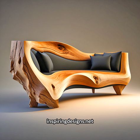 Cabin Style Homes, Projek Kayu, Small Sectional Sofa, Sofa Design Wood, Unusual Furniture, Unique Furniture Design, Wood Furniture Design, Furniture Design Wooden, Living Room Sofa Design