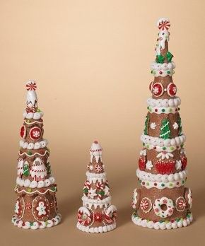 Gingerbread Trees, Faux Gingerbread, Dinner Table Centerpieces, Clay Dough, Holiday Table Centerpieces, Gingerbread Christmas Tree, Christmas Cones, Christmas Tree With Snow, Gingerbread Christmas Decor