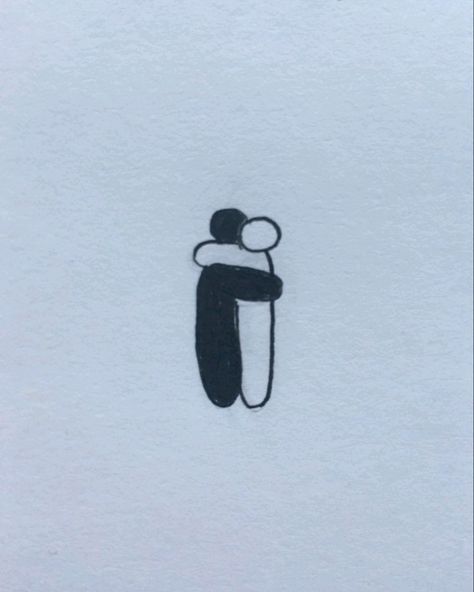 Hug Tattoo, Minimal Tattoo Designs, Minimal Tattoo Ideas, Cute Small Drawings, Small Doodle, Hand Doodles, Cute Easy Doodles, Meaningful Drawings, Small Drawings