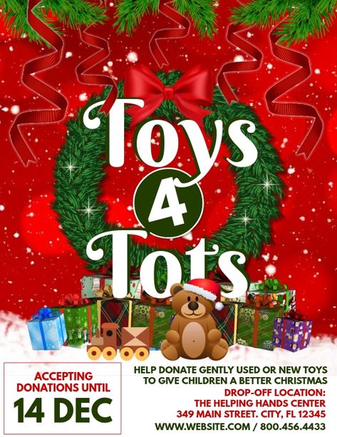 toys 4 tots flyers, holiday toy drive flyers, Christmas toy drive event templates, Christmas fundraiser, Christmas templates. Christmas Toy Drive Flyer, Christmas Toyland, Christmas Fundraiser, Christmas Toy Drive, Fundraising Poster, Toy Donation, Toy Drive, Toys For Tots, Fundraising Event