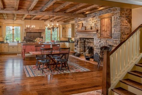 Kitchens | Period Architecture Ltd Outlander Inspired Kitchen, Hearth Room Off Kitchen With Fireplace, Kitchen Keeping Room, Kitchen With Fireplace, Period Architecture, Farmhouse Remodel, Hearth Room, Kitchen Fireplace, Home Addition