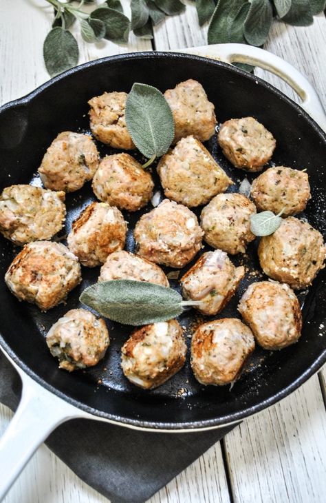 Turkey and Sage Meatballs - Style + Eat Sage Meatballs, Pasta Recipes Salad, Homemade Easy Recipes, Ground Turkey Meatballs, Easy Family Dinner Ideas, Grilled Chicken Marinade, Blogger Ideas, Cooking Lifestyle, Easy Family Dinner