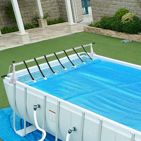 PRICES MAY VARY. Easy to Install and Use. We provide detailed installation instructions with pool solar cover reel for above swimming pool. The rotatable handle ensure the cover be unrolled off the reel easily. Even one person can easily install and remove the cover. Suitable for Various Shape Pools. Designed for above-ground swimming pools without deck, the bracket can be firmly fixed on the frame of the swimming pool, allowing you to remove the solar blanket easily and efficiently. The width c Pool Without Deck, Swimming Pool Cover, Solar Cover, Solar Pool, Above Ground Swimming Pools, Pool Cover, Ground Cover, Patio Deck, Swimming Pool