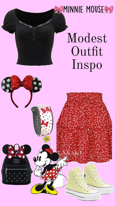 #disney#modestdisney#disneyworld#disneyland#disneyparks#disneybound#modestdisneybound#nationalpolkadotday Minnie Mouse Outfit, Mouse Outfit, Minnie Mouse Outfits, Disney World Outfits, Teenager Outfits, Disney Outfits, Disney Trips, Disney World, Disneyland