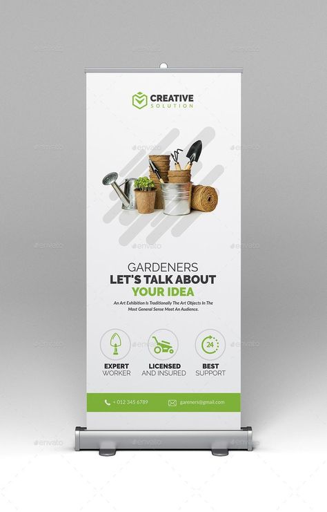 Gardeners Roll-Up Banner Rollup Banner Design, Roll Banner, Roll Up Design, Rollup Banner, Roll Up Banner, Graphic Design Business, Banner Ad, Ui Elements, Cool Outfits For Men