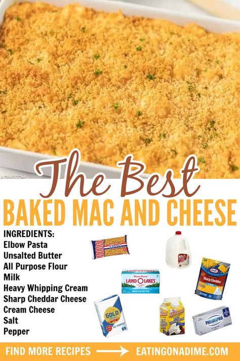 Homeade Mac And Cheese, Homemade Creamy Mac And Cheese, Best Homemade Mac And Cheese Recipe, Best Baked Mac And Cheese Recipe, Easy Baked Mac And Cheese, Bread Crumb Topping, Creamy Mac And Cheese Recipe, Homemade Mac And Cheese Recipe Baked, Homemade Mac And Cheese Recipe Easy