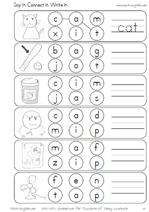 Short A Worksheets, Phonics Worksheets Free, Cvc Worksheets, Ending Sounds, Kindergarten Phonics Worksheets, Vowel Worksheets, Phonics Free, Phonics Kindergarten, Short Vowels