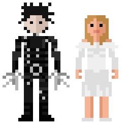 Movies #16. Edward Scissorhands. Edward Scissorhands Pixel Art, Hamma Beads Ideas, Graph Paper Drawings, Easy Perler Beads Ideas, Hamma Beads, Easy Pixel Art, Pixel Drawing, Beads Ideas, Edward Scissorhands