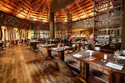 Beach Restaurant Design, Outdoor Restaurant Design, Restaurant Themes, Terrace Restaurant, African Theme, African Continent, Earth Homes, African Decor, Outdoor Restaurant