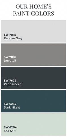 Sherwin Williams Paint Gray, Sherwin Williams Color Schemes, Offices Ideas, Office Redo, Exterior Paint Schemes, Home Paint Color, House Paint Color Combination, Repose Gray, Interior Colors