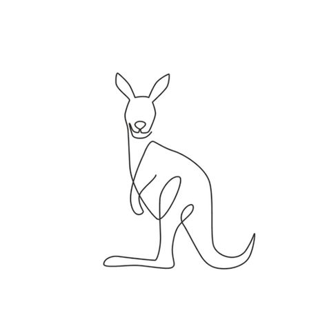 Koala Outline Tattoo, Kangaroo Outline Tattoo, Kangaroo Line Art, Simple Kangaroo Tattoo, Fine Line Kangaroo Tattoo, Kangaroo Line Drawing, Tattoo Ideas Australia, Australia Outline Tattoo, Australia Tatoos Ideas