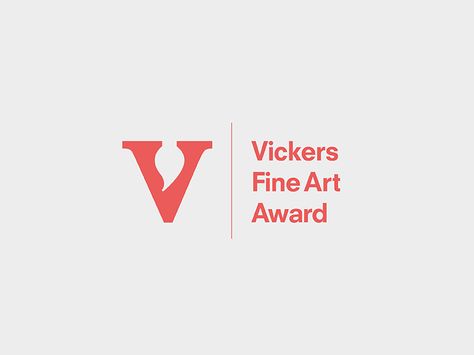 A little negative space logo for the Vickers Fine Art Award by Chris Redshaw Logo Awards Design, Award Logo Design Inspiration, Awards Logo Design Inspiration, Award Branding, Award Logo Design, Fine Art Logo, Art Negative Space, Medical Logos Inspiration, Award Logo