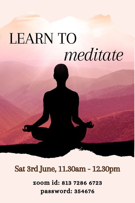 Whether you are new to meditation, or someone who is looking at varying their meditation practice, Raja Yoga Meditation course can give you some new tools as well as the philosophy behind meditation. This course runs once a week for 8 weeks on Saturdays (online). Each lesson is 60 minutes long and must be attended on a consecutive basis. Meditation Course, Relaxation Scripts Guided Meditation, Learn To Meditate, Online Event, Meditation Practices, 60 Minutes, Yoga Meditation, Online Courses, 8 Weeks