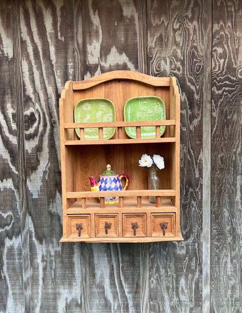 Solid wood rustic cabinet. Perfect to display your treasures. Nice size  so you get the look without taking up the space!  Rustic and distressed,full of character and charm!  30" tall x 21.5"  wide x 9" deep. Wall Cabinet Kitchen, Vintage Wall Cabinet, Kitchen Cabinet Display, Liquor Bouquet, Rustic Wood Shelf, Spice Cupboard, Kitchen Spice Storage, Rustic Cabinet, Room Revamp