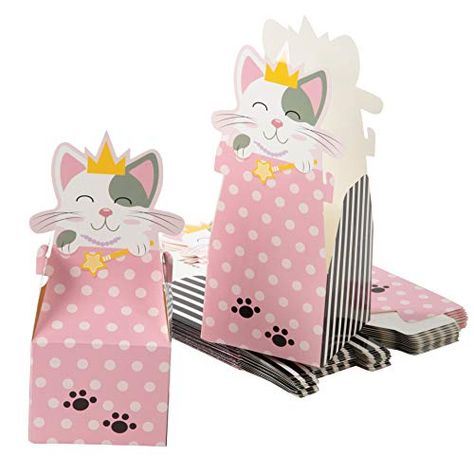 Cat Party Favors, Cat Themed Parties, Cat Themed Birthday Party, Princess Kitty, Birthday Decorations Kids, Cat Birthday Party, Cat Themed Gifts, Shower Inspiration, Gable Boxes