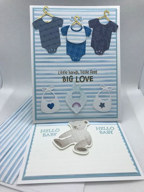 Makeover Madness, Handmade Baby Cards, Stampin Up Baby Cards, Baby Onsie, Baby Cards Handmade, Baby Boy Cards, I Did My Best, Easter Centerpiece, My M