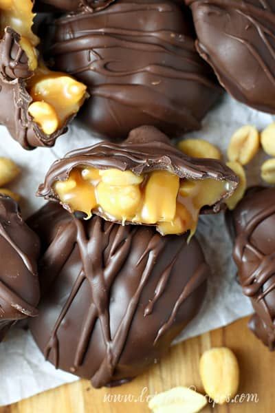 Chocolate Caramel Peanut Clusters Chocolate Caramel Nut Clusters, Peanut Turtle Clusters, Caramel Peanut Clusters, Peanut Cluster, Orange Truffles, Peanut Clusters, Salted Peanuts, Chocolate Candy Recipes, Truffles Recipe