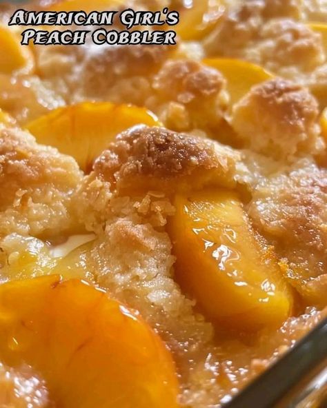 Valerie Bertinelli Recipes | American Girl's Peach Cobbler 🍑 | Facebook Oven Peach Cobbler, Peach Cobbler Ingredients, Sliced Peaches, Lazy Man, Cobbler Easy, Peach Cobbler Easy, Fruit Cobbler, Peach Cobbler Recipe, Cobbler Recipe