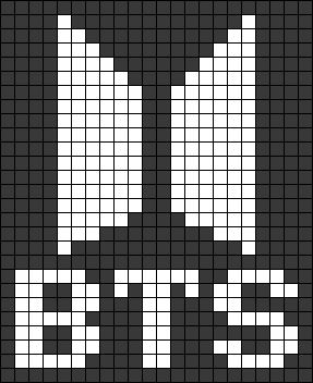 Alpha pattern #29700 | BraceletBook Bts Logo, Modele Pixel Art, Handmade Quotes, Easy Pixel Art, Pixel Drawing, Motifs Perler, Pixel Crochet, Pixel Art Grid, Tapestry Crochet Patterns