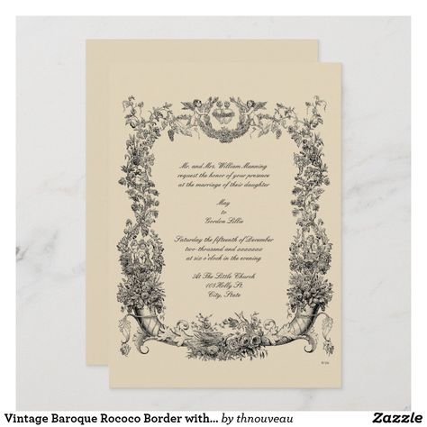 Rococo Border, Victorian Wedding Invitations, Flowers Wedding Invitations, Baroque Wedding, Heart Wedding Invitations, Rsvp Invitation, Stationary Ideas, Mauve Wedding, 2025 Wedding