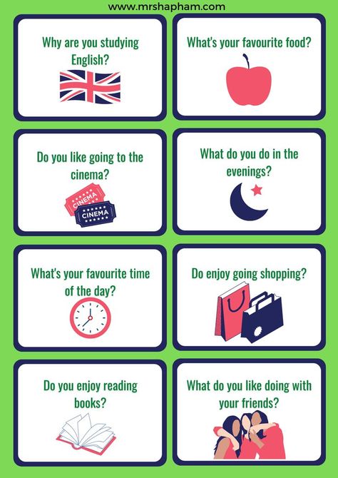 Speaking Cards, Study English Language, Study English, English Worksheets, English Study, Teaching English, English Vocabulary, Cute Icons, English Language