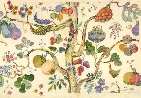 Josef Frank, Master Drawing, Art Et Illustration, Tree Designs, Textile Prints, Botanical Illustration, Textile Design, Art Inspo, Folk Art